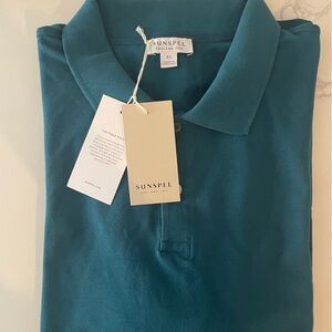 Sunspel Ocean Blue Polo Shirt